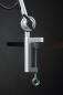 Preview: Work lamp 110 cm silver shielded with table clamp base