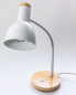 Preview: Lampe de table blindée métal, avec pied en bois de bambou, orientable