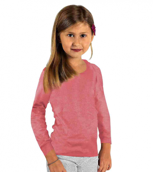 Sweat-Shirt pour enfant vieux rose en coton bio tricotée avec fil argenté