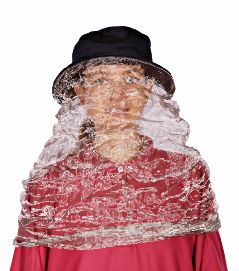 Hut mit Gesichtsschutz - Bio Baumwolle gefüttert mit Extreme Safe (72dB bei 3.5GHz) -  Netz Adamantan