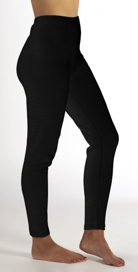 Damen Leggings schwarz Bio Baumwolle mit Silbergestrick 30dB bei 1GHz