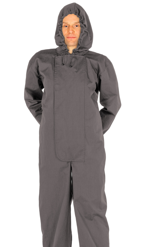 EMF Protection suit (overall) Men with hood - cotton, polyester and stainless steel 37dB at 3.5GHz