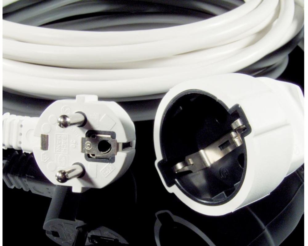 Wavesafe, low frequency, protected cables/plugs/lights, extension cable white 5m shielded