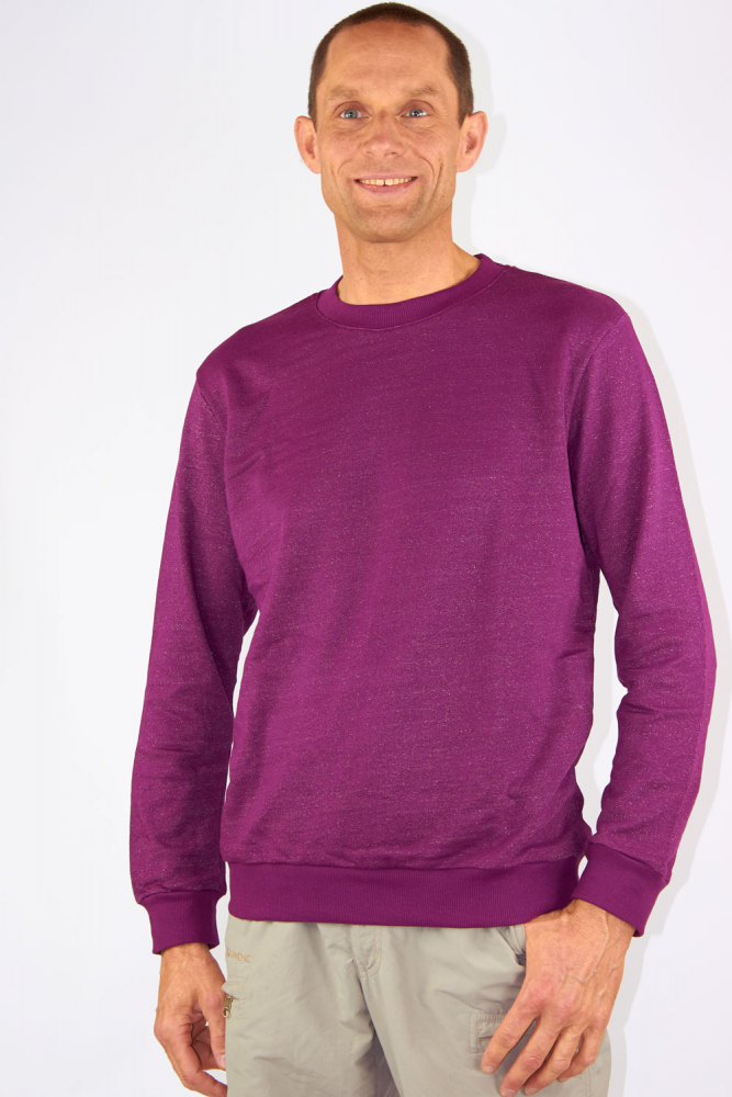 Wavesafe, 5G, Radiation Protection, Mens Sweat Shirt Organic Cotton Silver Sweat Shirt Knitted Bordeaux