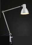 Work lamp 110 cm silver shielded with table clamp base