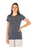 T-Shirt pour dames marine en coton bio avec des files d'argent contre les ondes 29 dB à 1GHz