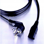 Mains cable for cold appliances (for monitors etc.) shielded black 2m