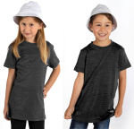 Children's T-shirt black organic cotton with Silver Knit, sizes 116,128,140