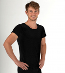 Men's vest short-sleeved black organic cotton silver knit 30dB at 1GHz