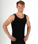 Herren Unterhemd Träger schwarz Bio Baumwolle mit Silbergestrick 30dB bei 1GHz