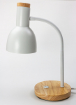 Lampe de table blindée métal, avec pied en bois de bambou, orientable