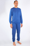 Wavesafe, 5G, protezione dalle radiazioni, tuta per il tempo libero da uomo in cotone organico, camicia in maglia argentata blu reale